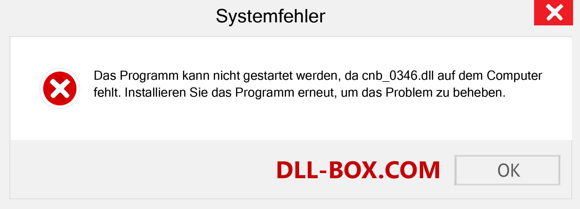 cnb_0346.dll-Datei fehlt?. Download für Windows 7, 8, 10 - Fix cnb_0346 dll Missing Error unter Windows, Fotos, Bildern